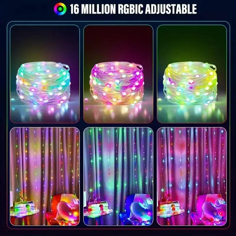 USB RGB IC Color Changing Fairy String Lights with 32 Keys Remote Control for Christmas Wedding Party Gaming Room Decoration