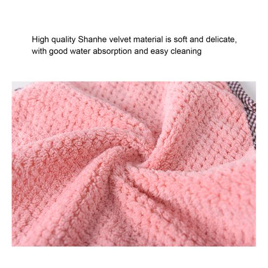 3 Pcs Cleaning Cloth Pineapple Pattern Good Absorption Coral Fleece Rectangle Hanging Hand Towel Kitchen Supplies