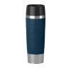 Mug de voyage - emsa - 0,5l - silicone bleu - cylindrique - lave-vaisselle compatible