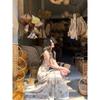 Niche Irregular Floral Print Waist-Cinching Elegant Suspender Dress for Spring & Summer