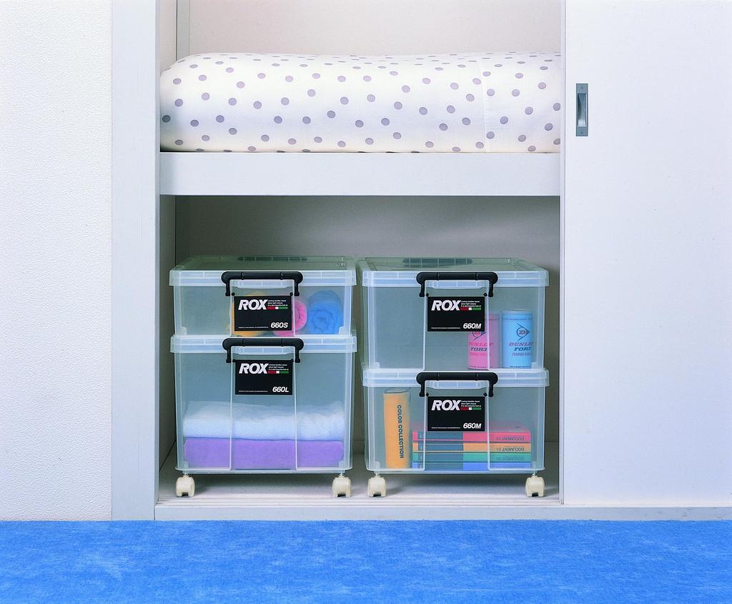 Tenma ROX 440L Durable Storage Box, Made in Japan, Disaster Preparedness, Clear Case, Container Box, Heavy-Duty Clothing Case, Plastic Case [30cm W x