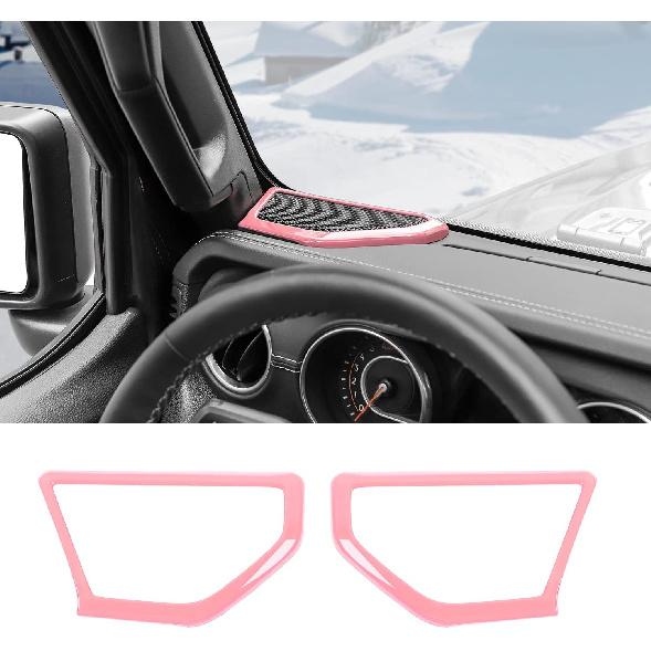 RT-TCZ A Pillar Speaker Trim Cover Ring Decoration Interior Accessories for 2018 2019 2020 2021 2022 Jeep Wrangler JL JLU (Red)