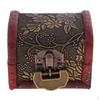 Vintage Jewelry Storage Box Organizer Treasure Chest Case Wooden Flower Pattern Container
