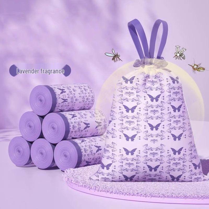 Large Scented Drawstring Trash Bags - Thick, Handheld, for Household Use