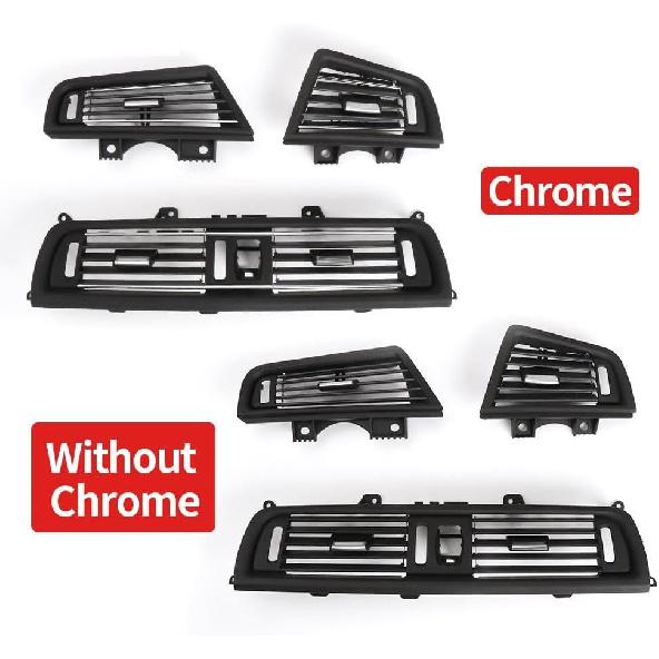 Right Hand Driver Center Console Fresh Air Conditioning AC Vent Grille Outlet With Chrome/Fit For BMW F10 F11 5 Series 64229166888(Right With Chrome)