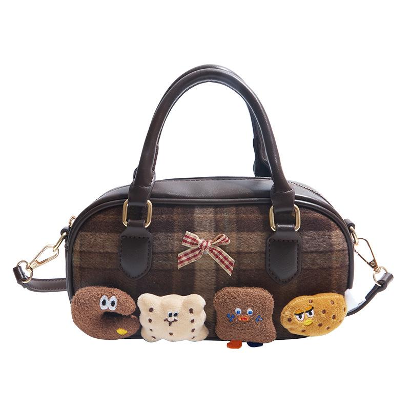 High-end, Stylish Checkered Bag, Fashionable Crossbody Bag, Hand-held Bowling Bag