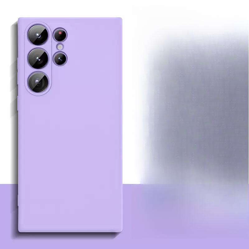 

Подходит для чехла для телефона Samsung S25Ultra с прямыми краями из жидкого силикона, S24plus Полная защита объектива A56 Мягкий защитный чехол Samsung A05