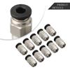 PC4M10 Male Straight Pneumatic Quick Fitting Connector for PTFE Tube with Stainless Steel Thread Suitable for Extruder Assembly