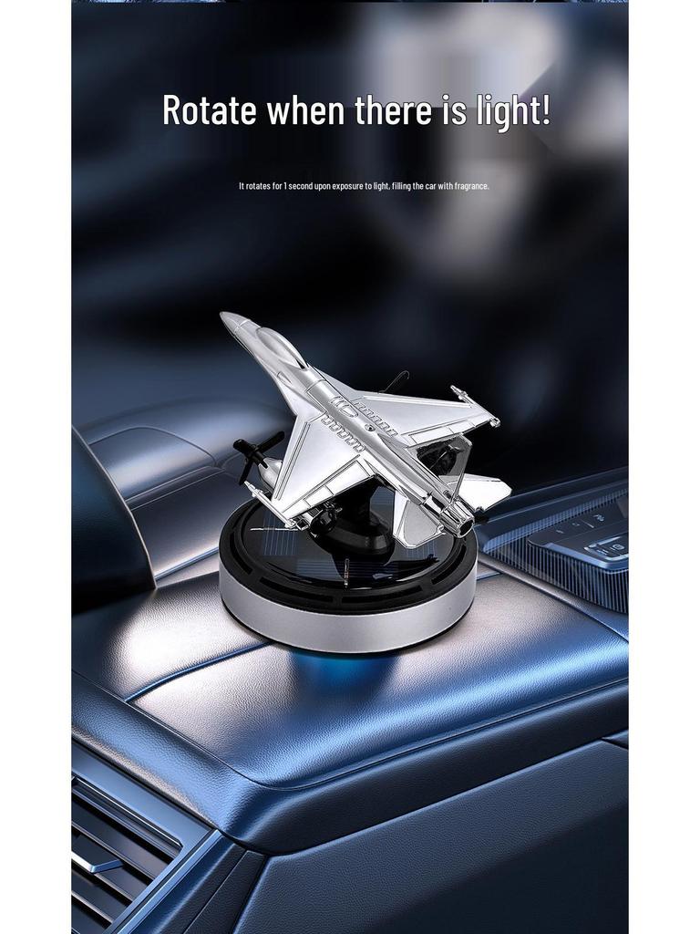 F16 Snapdragon Rotating Solar Car Aromatherapy Ornament with Light & Long-lasting Fragrance