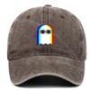 Colorful ghost print baseball cap suitable for daily dressing up and Halloween parties, adjustable outdoor sun protection hat