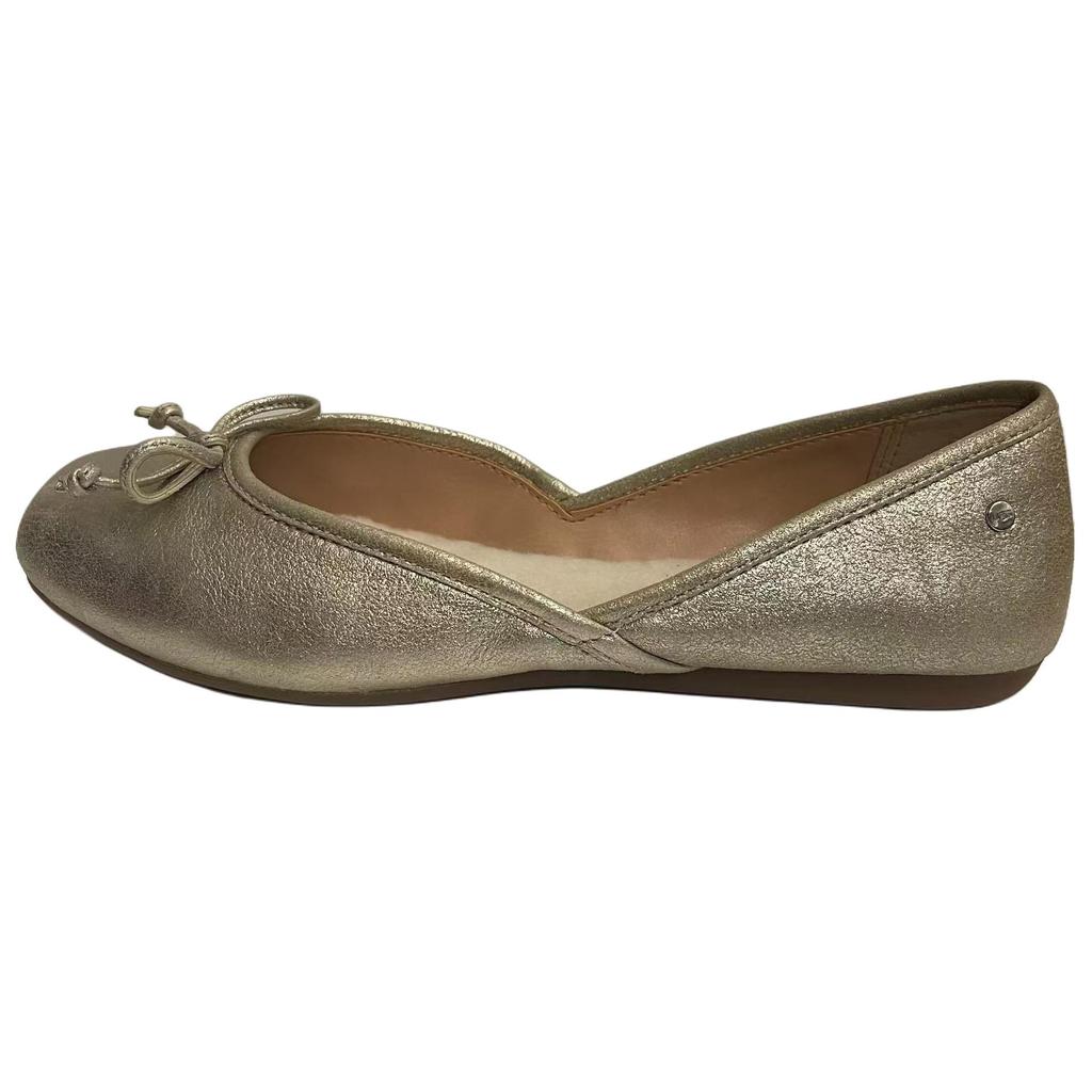 UGG Lena Flat Versatile Slip-On Casual Shoes Women flats Gold 1095090-GOLD