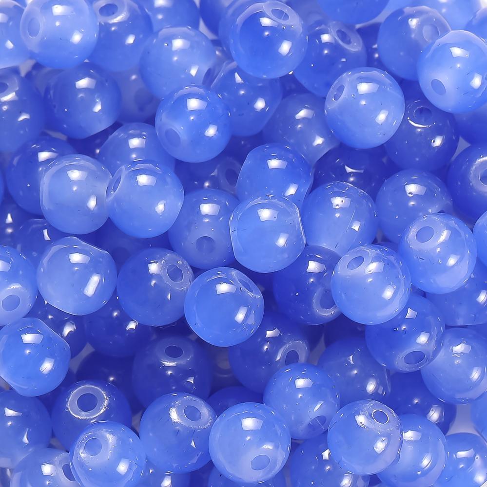 30/50pcs 6mm Glass Round Beads Colorful Spacer Loose Beads for Necklace Bracelet Diy Jewelry Making Accessories Supplies