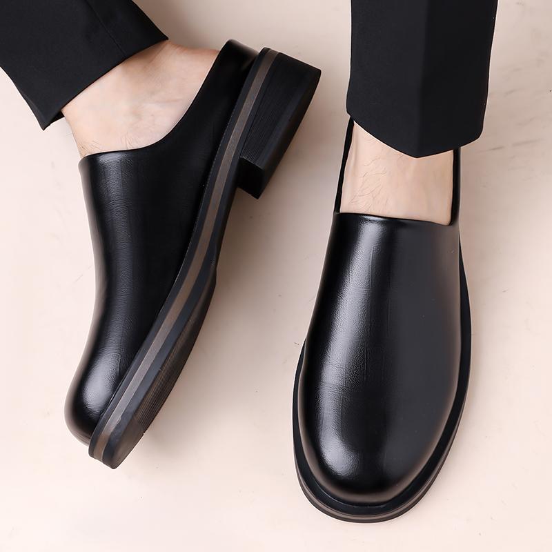 Business-Mules für Herren, elegante Halbschuhe, Leder-Slip-Ons, Sneaker mit offenem Rücken, Freizeitschuhe, Loafer, Hausschuhe, Slides, Sandalen, Sommer