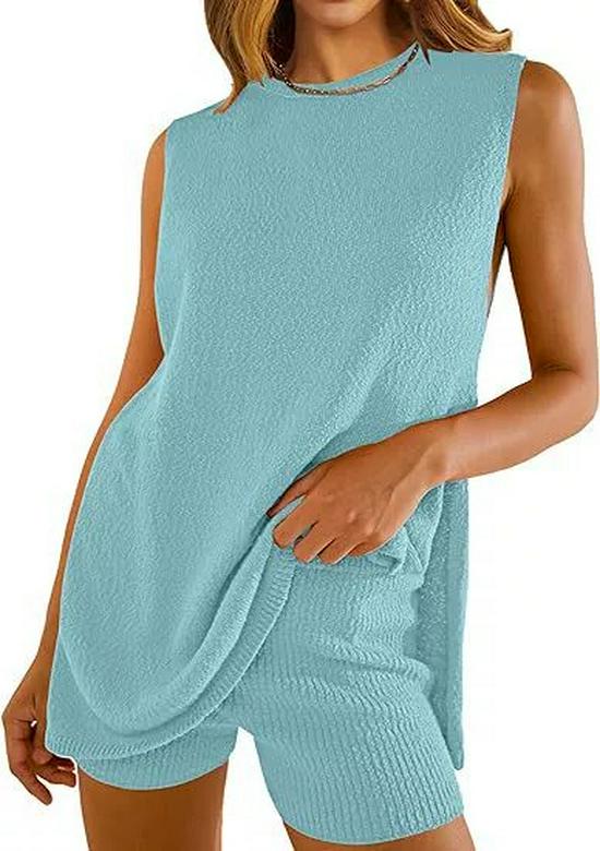 Women's 2025 Summer Knitwear Two-Piece Set: European & American Loose Fit Sleeveless Sweater