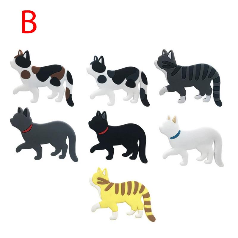 Cartoon Cat Design Fridge Magnetic Refrigerator Sticker Hook Bendable Tail Cat Themed Kitchen Accessory Decor Magnetic Hook