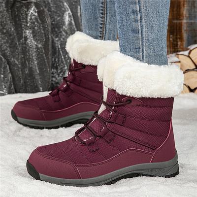 Modische und warme High-Top-Stiefeletten für Damen, Winter-Neustil Plüsch-Schneestiefel, lässige und bequeme Damenstiefel