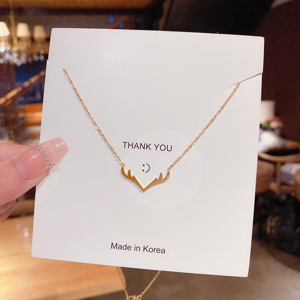 Minimalist Clavicle Necklace: Japanese & Korean Style, Luxurious Real Gold-Plated Titanium Steel Pendant for Women