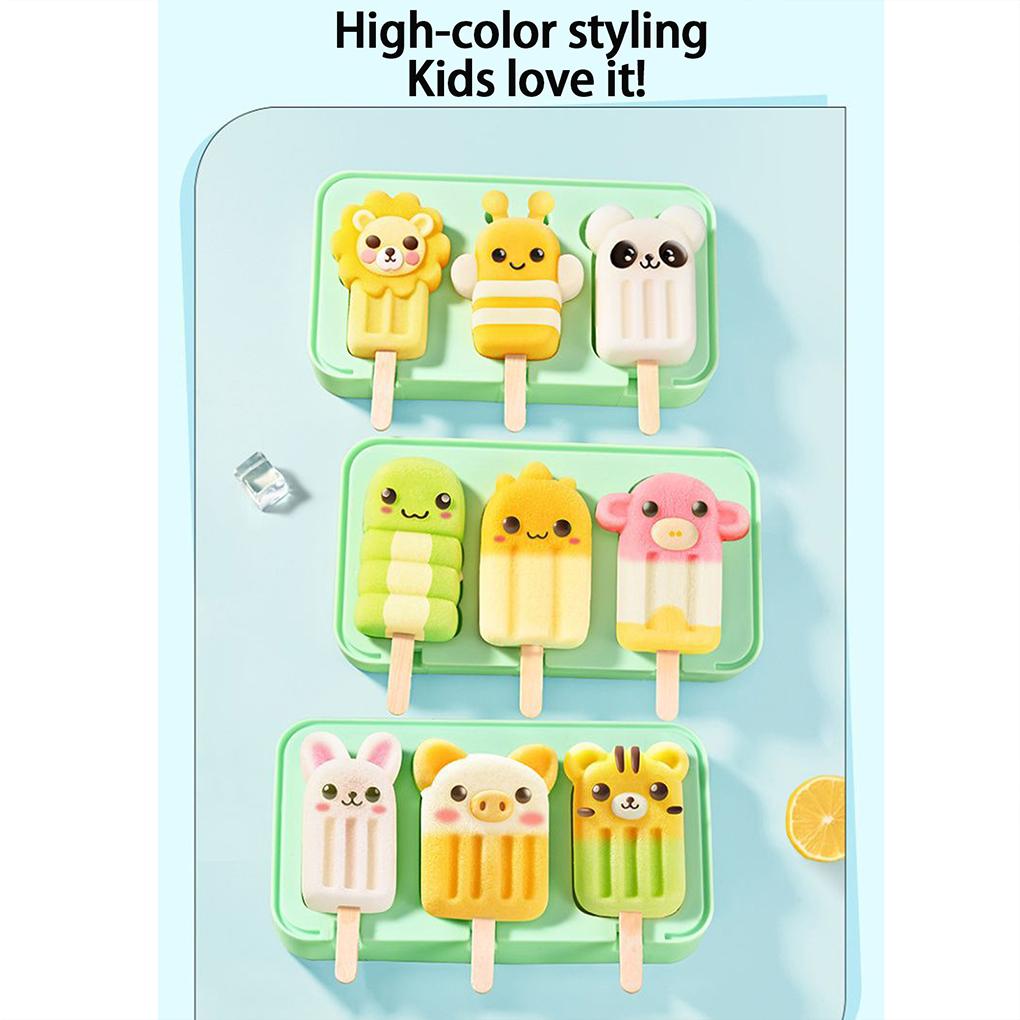 Silica Gel Silicone Small Popsicles Molds With 50 Wooden Sticks Easy-release Homemade Ice Molds Set