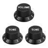 Speed ??Control Knob, 1 Volume, 2 Tone Top Hat Guitar Bell Knob for ST/SQ Electric Guitars, Plastic, 6mm Inner Diameter, Black with White Chara