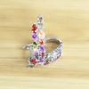 Wholesale Slver Color Luxury  Sterling Silver Earrings Flash Colorful CZ Zircon Ear Studs Earrings Women Cheap Brincos