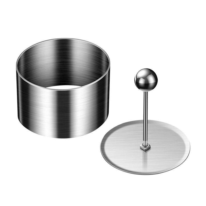 1PC, Rice and vegetable roll, cake making mould, stainless steel round food ring, with push rod