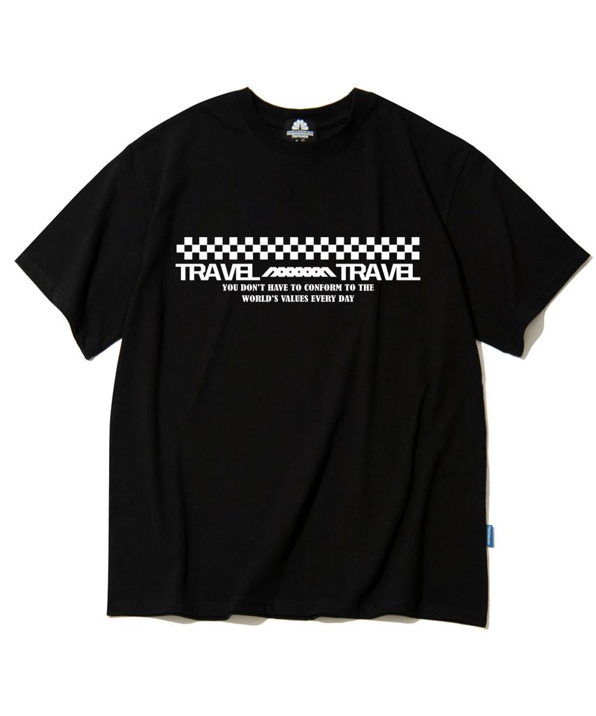 TRIPSHION Travel Checkerboard Graphic T-Shirt - 8 Colors (Type B)