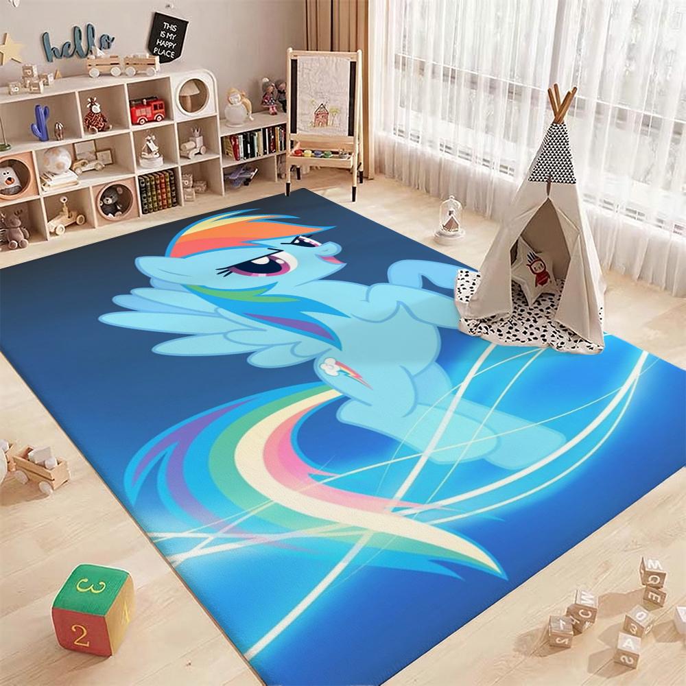 Magical Friendship Pony Gang Theme Rug Soft Nonslip Carpet For Bedroom Study Home Decor Holiday Gift
