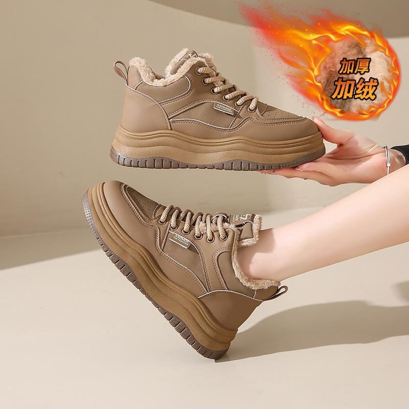 Winter new cotton shoes velvet warm casual high-top platform sports shoes
