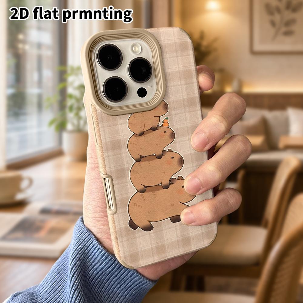 Phone Case: Lambskin 2D Flat Samsung Galaxy A34 A35 M05 M06 S20 S22 S21 FE Plus 5G Protective Case, Stackable Capybara, Christmas and Halloween Gift