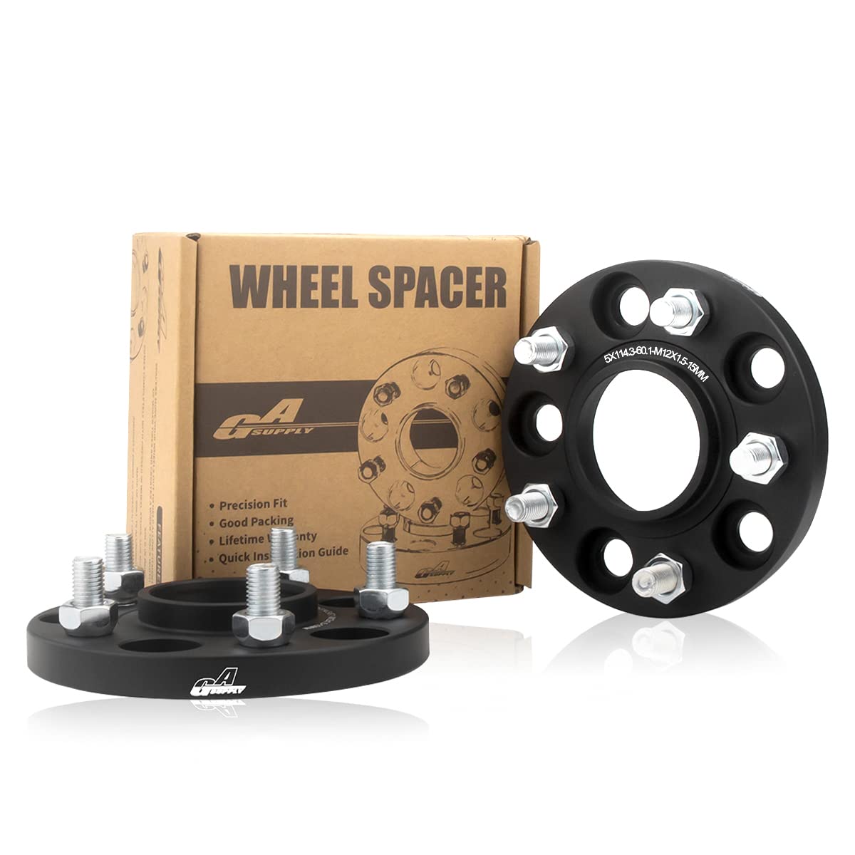 

GAsupply PCD114.3 5H Кованая проставка с широким вылетом, Внутренний диаметр 2,3 дюйма (60.1 мм), М12ХР1.5 Thickness 15mm чёрный