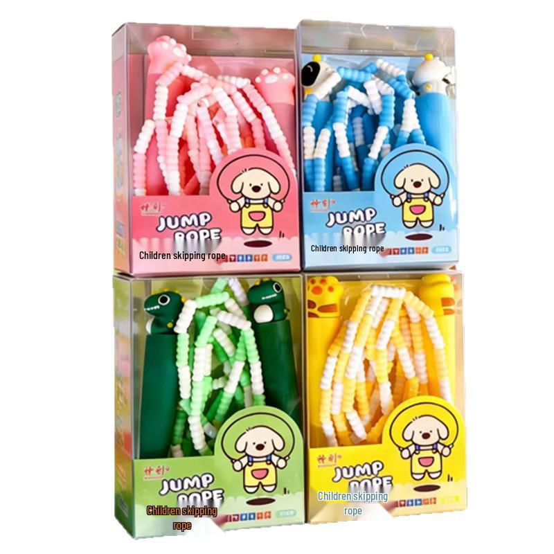 Cartoon Bamboo Joint No-Knot Jump Rope for Kids: Ideal for Schools and Kindergartens