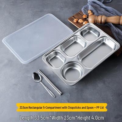 LIJIA FITMENT LJ304 Stainless Steel 5-Compartment Meal Tray