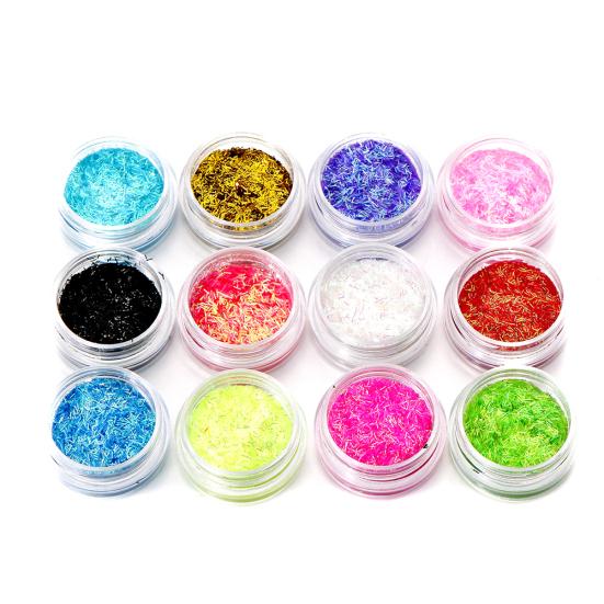 12 Colors Glitter Chips Powder Tips Nail Art Decor Manicure Tool DIY Decor Gift