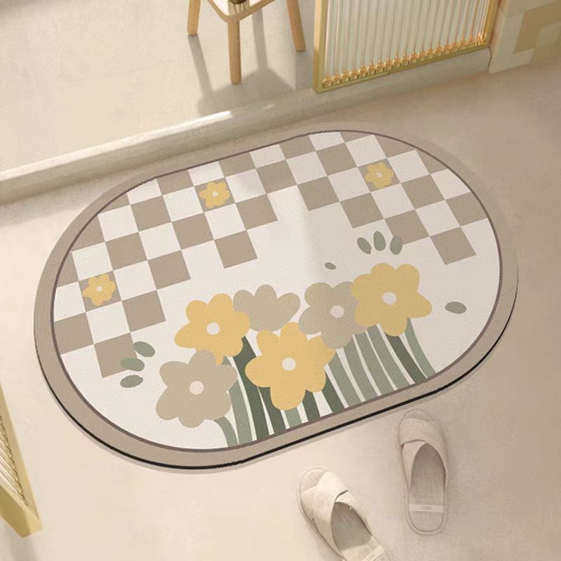 

Small Fresh Flower Diatom Mud Floor Mat Bathroom Non-Slip And Easy To Take Care Of Floor Mat Bathroom Water-Absorbing Quick-Drying Dirt-Resistant Floo 50*80cm