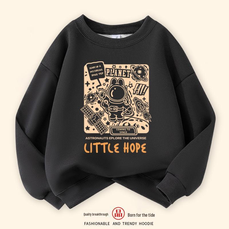 Boys' Autumn Print Pullover Sweatshirt - Stylish Loose Long Sleeve Top