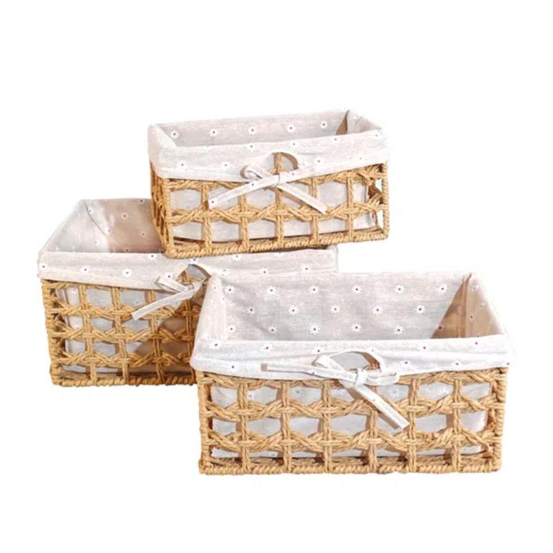 Storage Basket Snacks Cosmetics Storage Box Fabric Storage Basket Desktop Miscellaneous Vine Weaving Storage Basket