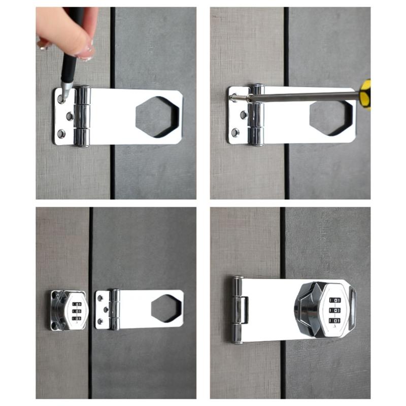 AntiTheft Password Drawer Lock 3Digit Combination Lock Cabinet Hasp Lock with Code Lockers Keyless Lock Durable