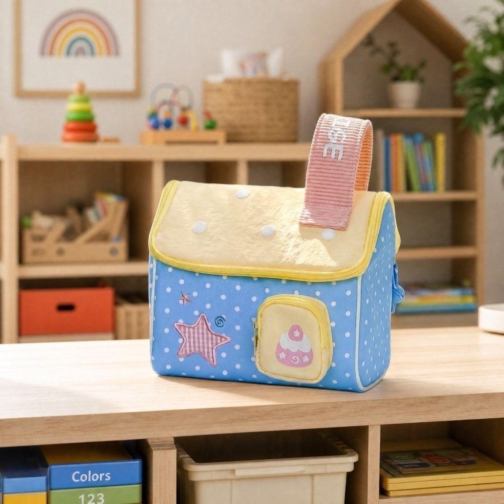 House Shape Cosmetic Storage Bag Fruits Cake Star Dots Makeup Bag Cute Handbag Travel