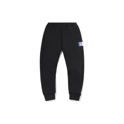 Li Ning Sports Fashion Series Logo Print Letter Mid Waist Tapered Sweatpants Men Bottoms Standard-Black AKLQ295-2