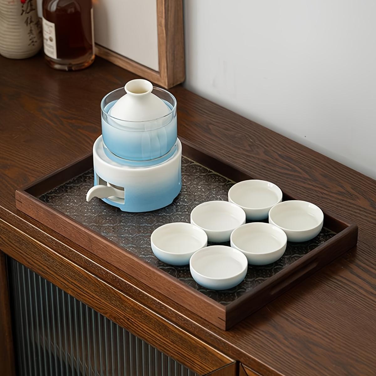 

Набор японского сакэ с подогревом 1 шт. 10,14 унций Бутылка Токкури с нагревателем 6 шт. Чашки Очоко Изысканный набор для питья Посуда для напитков Рождественские подарки Новогодние подарки