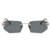 6066 Serpentine Metal Personalized Trimmed Sunglasses, Rimless Glasses, Street Sunglasses