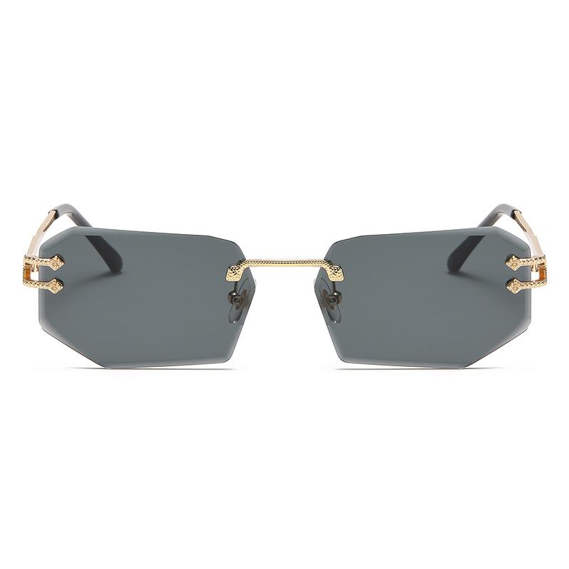 6066 Serpentine Metal Personalized Trimmed Sunglasses, Rimless Glasses, Street Sunglasses