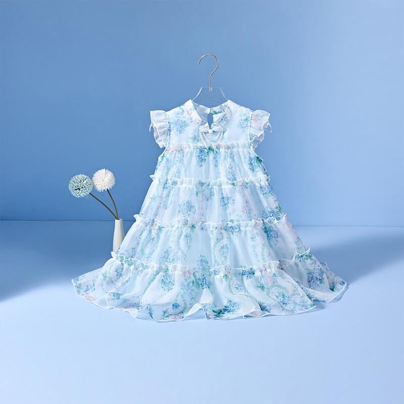 Disney Girls' Floral Flutter Sleeve Summer Dress