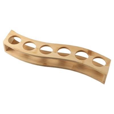 Durable Bamboo Shot Glass Holder with 6 Slots Multipurpose Shot Glass Display Easy To Use Shot Glass Tray Wine Glasses