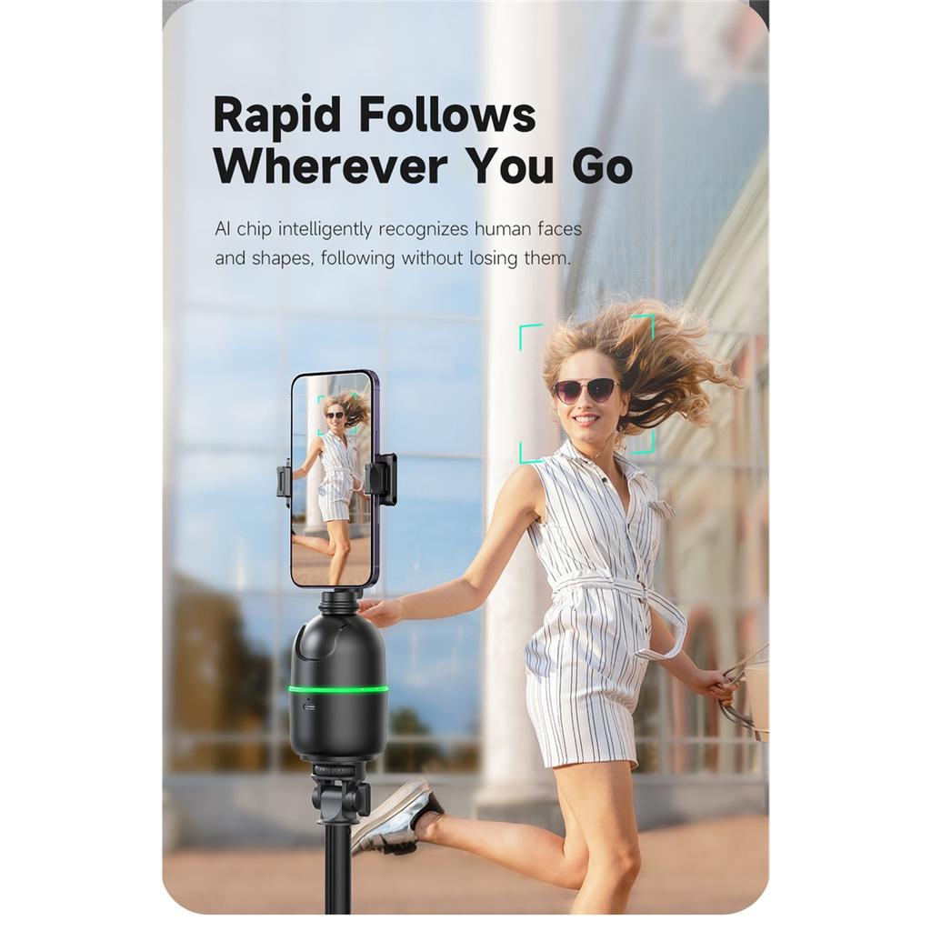 Mobile Phone Universal Joint Stabilizer, AI 360 Follow Selfie Stand, Facial Tracking Mobile Phone And Camera Desktop Universal Joint