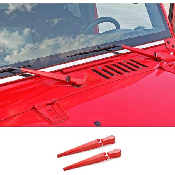For JK Jeep Wrangler Front Window Windshield Wiper Cover Exterior Trim Parts Red