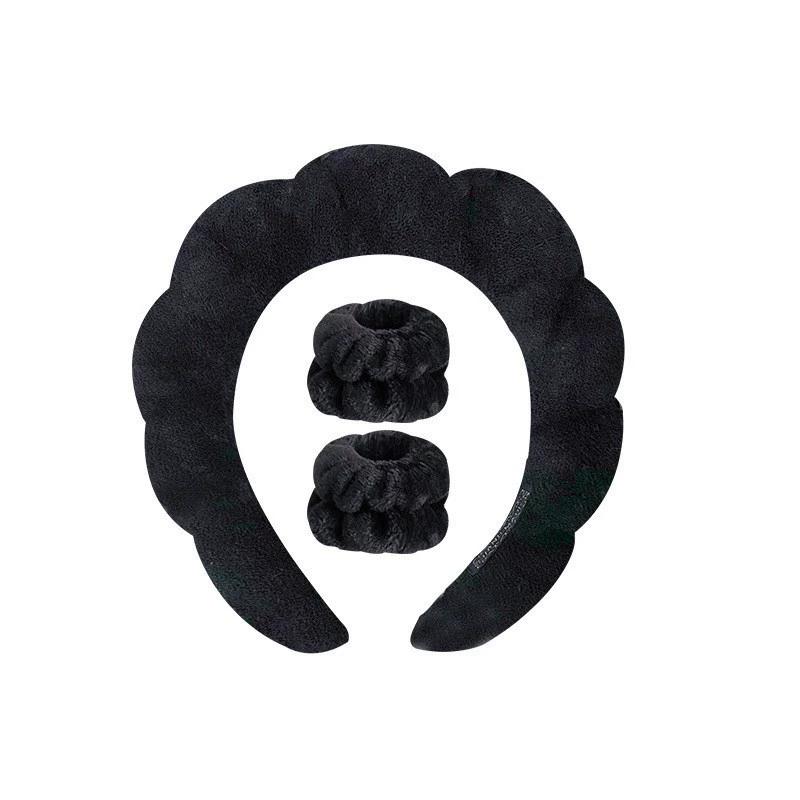 3pcs/lot women Sponge Spa Headband with Wristbands wrist wash band Ladies Wide Padded Headband Skin Care muñequeras skincare