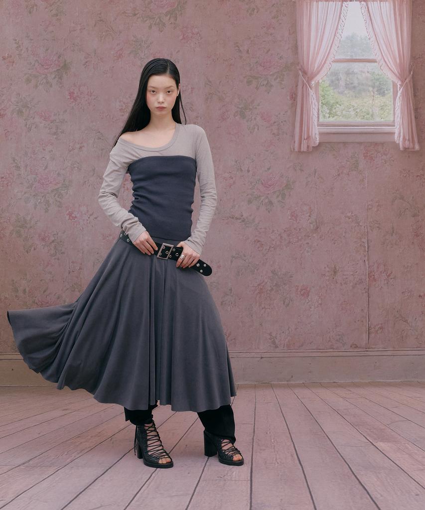 Tinsi Flow Fold Dress (Charcoal)