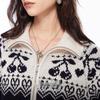 VEROMODA Women's Lamb Wool Blend Fair Isle Zipper Cardigan
