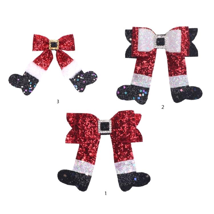 2PCS Boot Bowknot Hairpin Hair Clip Party Hair Ornament Christmas Bowknot Hair Clip Hair Accessory Suitable for Ladies